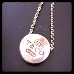 Tiffany&Co silver 1837 concave pendant with chain